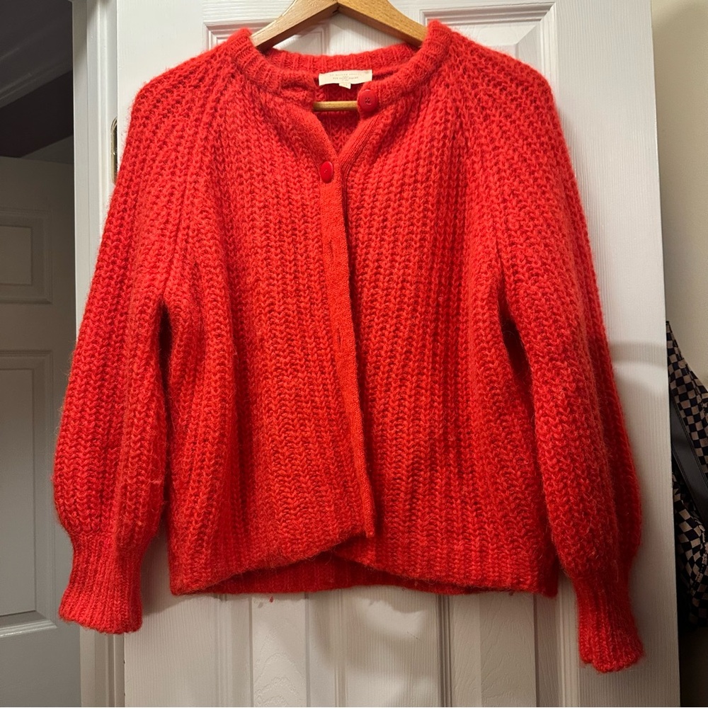 Sezane Emile Cardigan Red Alpaca XS